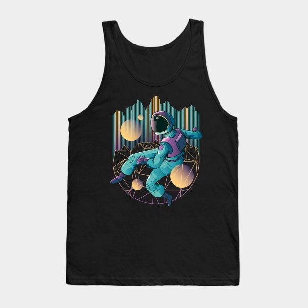 Retro Astronaut Print Tank Top by Urban_Vintage